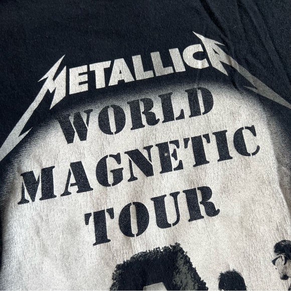 VTG Metallica Death Magnetic World Tour T Shirt Men’s Sz M Black Double Sided - Picture 9 of 10